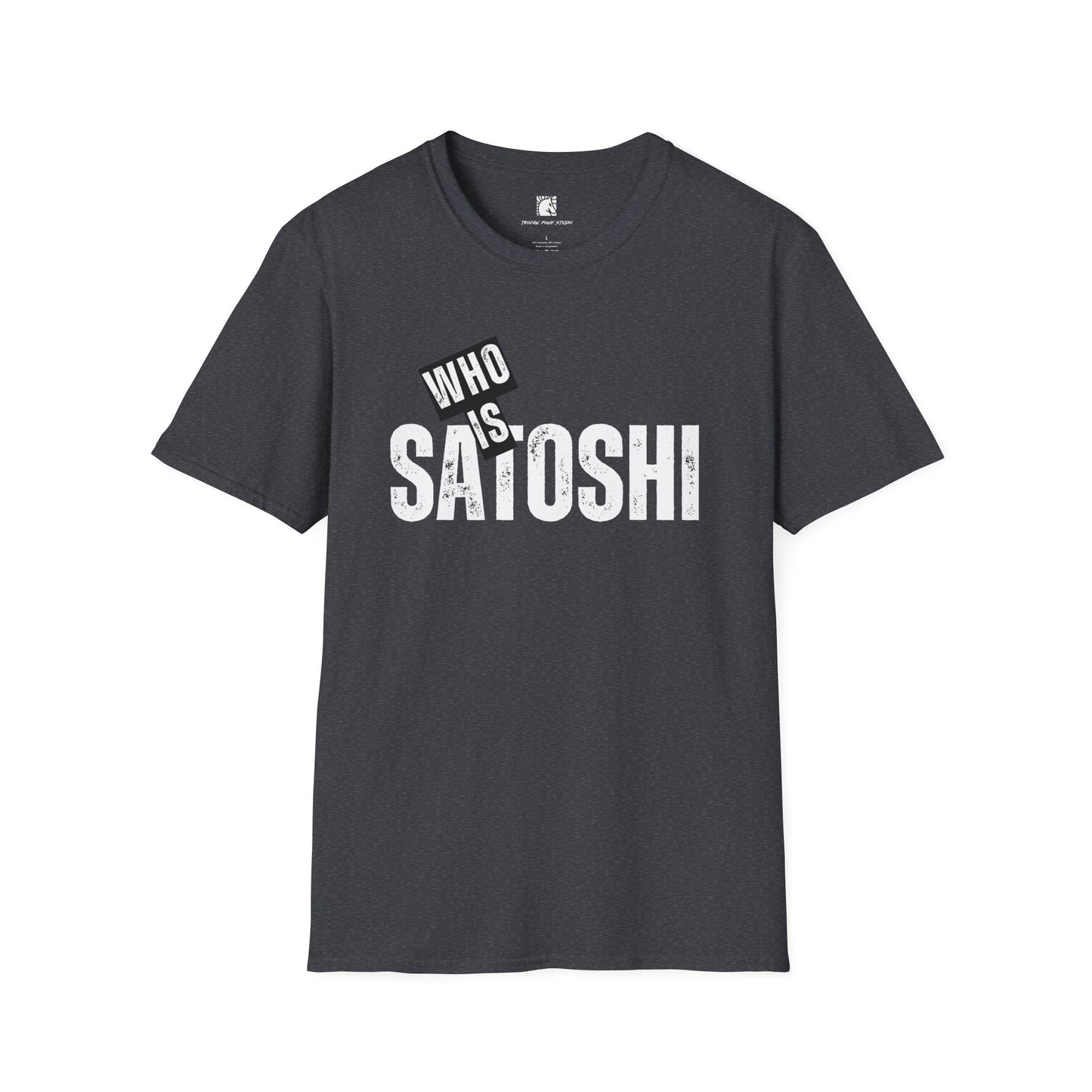 Who Is Satoshi Block Stack T Shirt