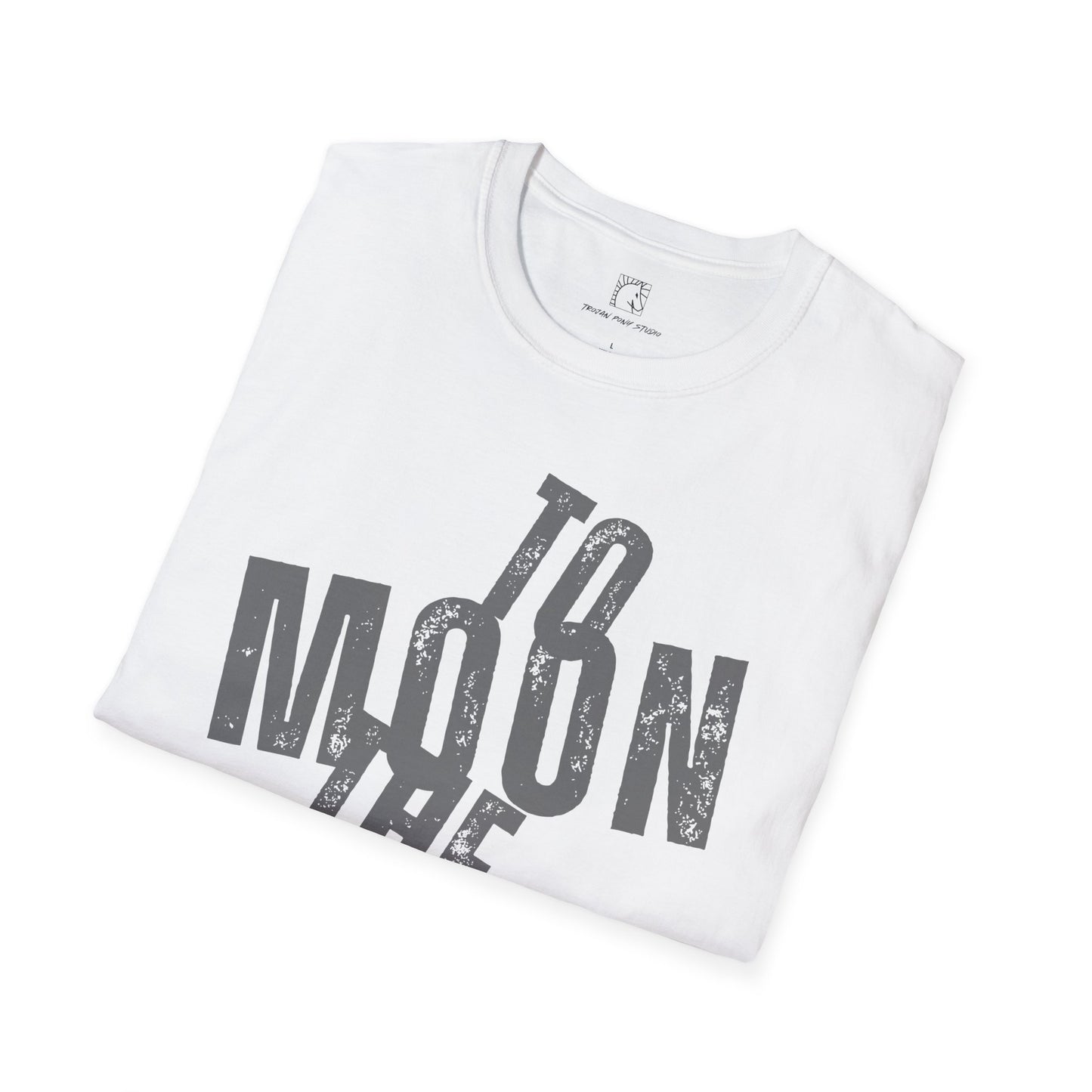 To The Moon Graphic Block Stack T Shirt