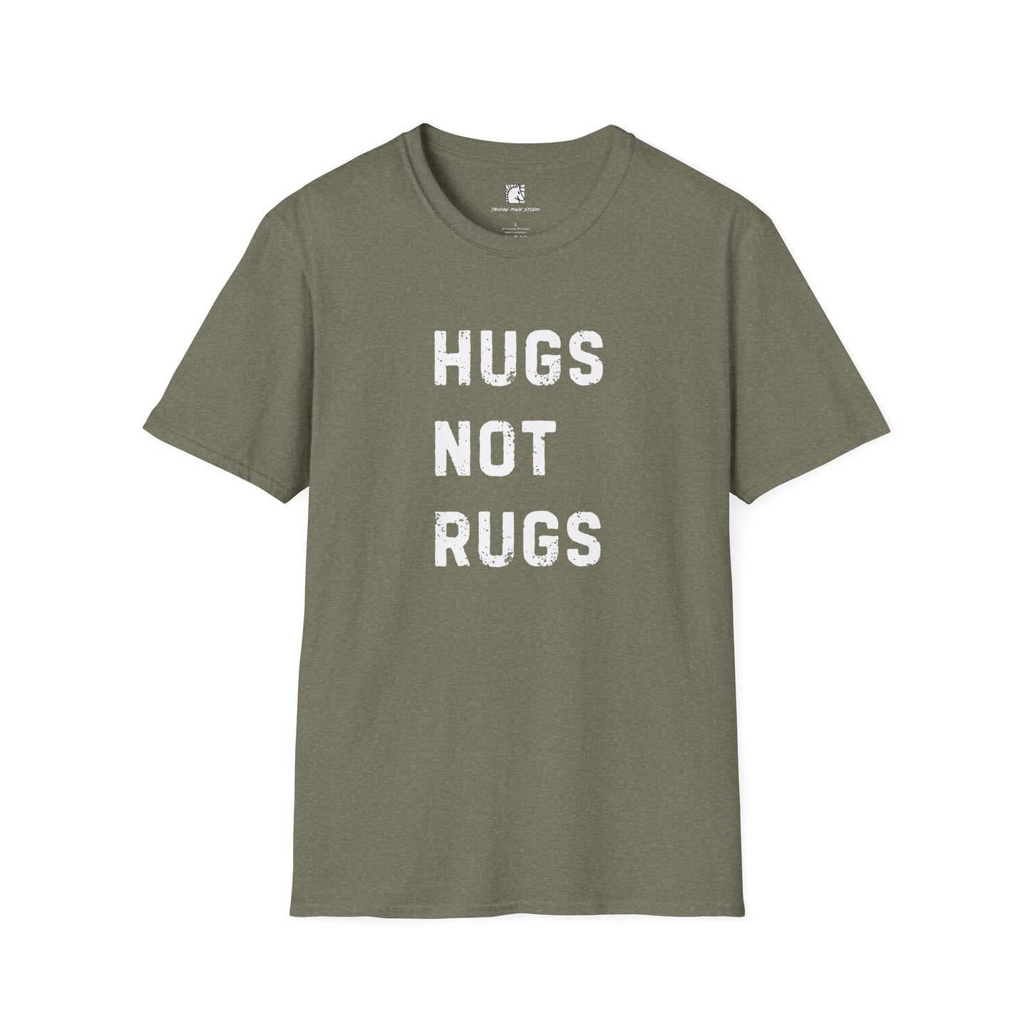 Hugs Not Rugs Block Stack T Shirt