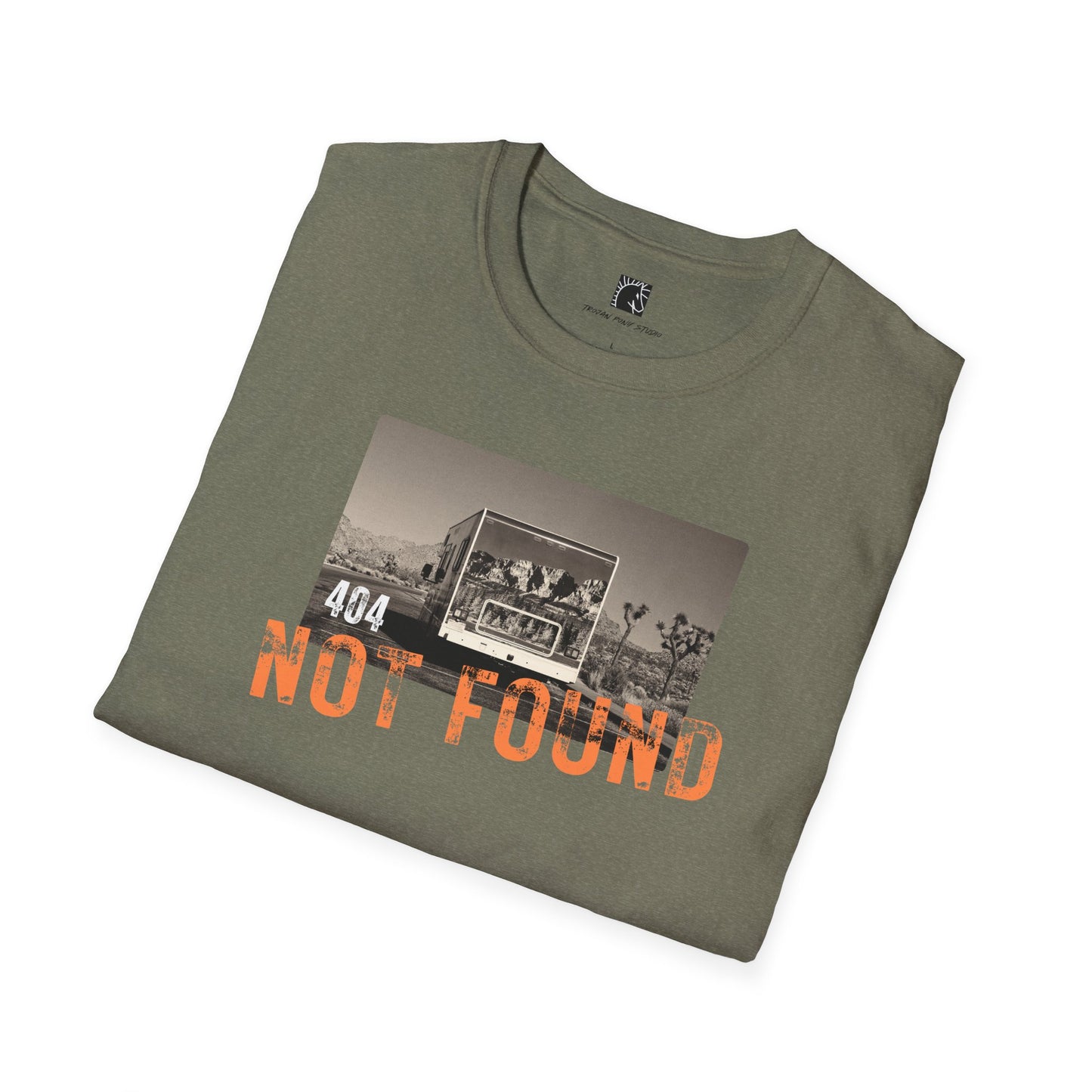 404 Not Found Orange Block Stamp T Shirt