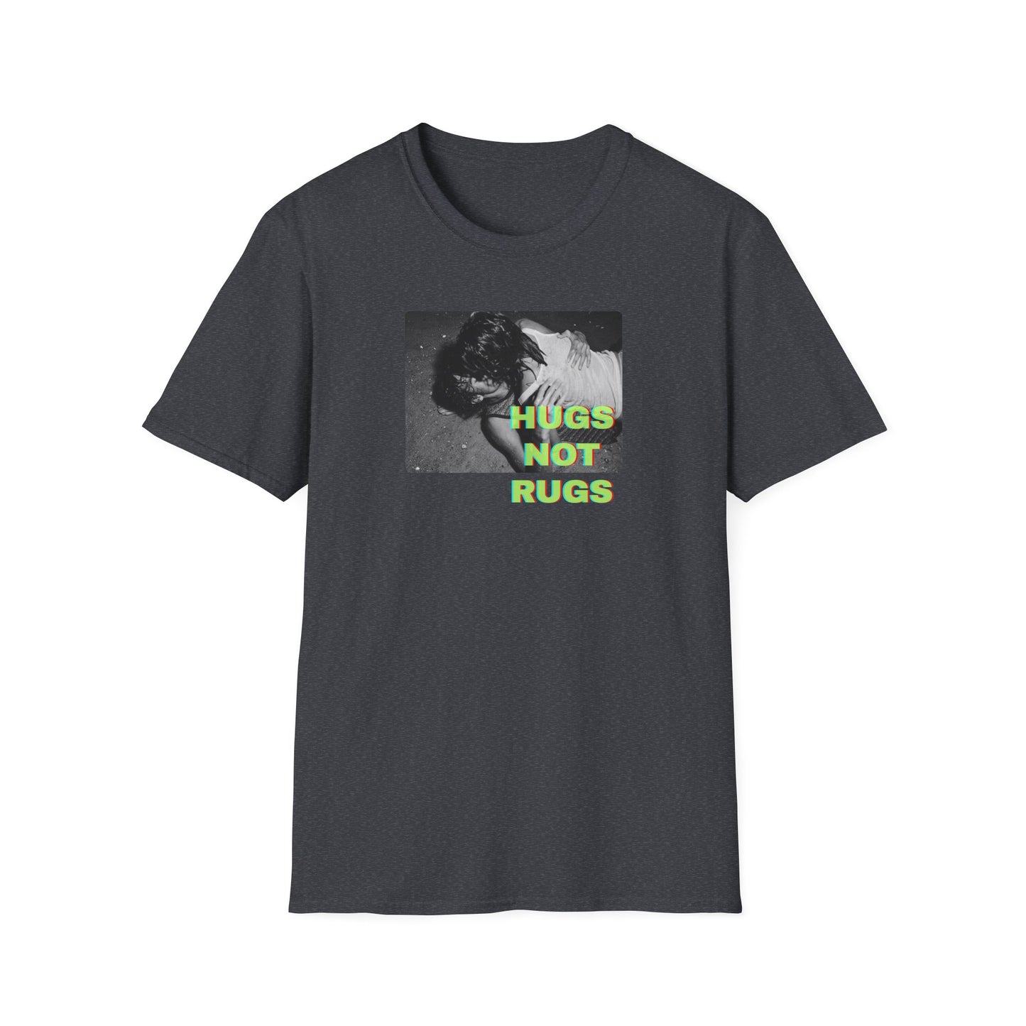 Hugs Not Rugs Beach Green Block T Shirt