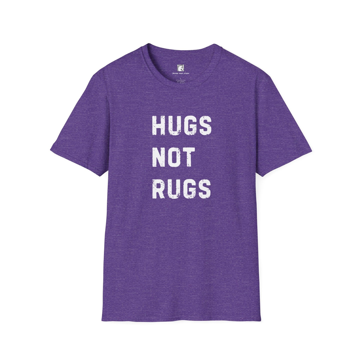 Hugs Not Rugs Block Stack T Shirt