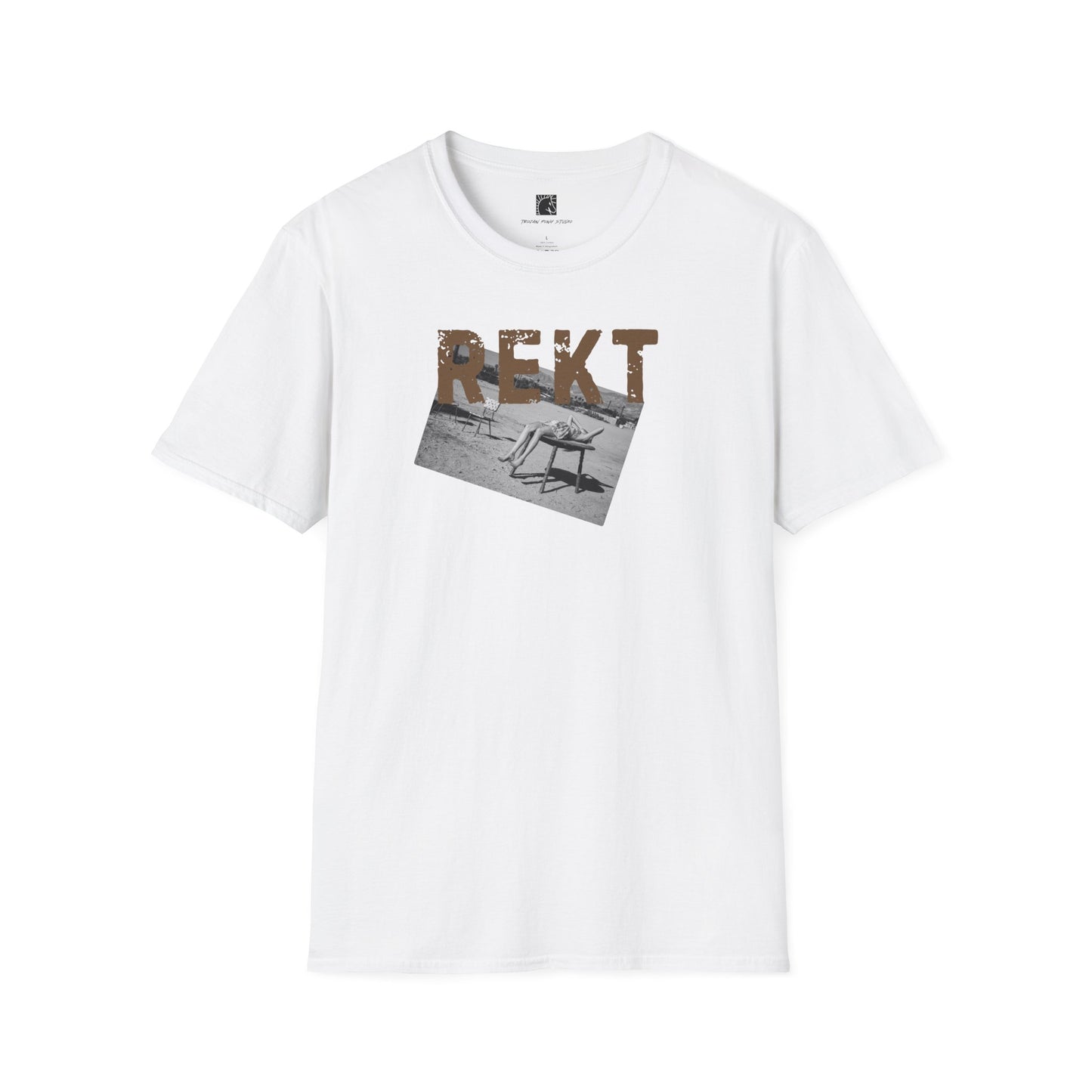 REKT Distressed Block Sand T Shirt