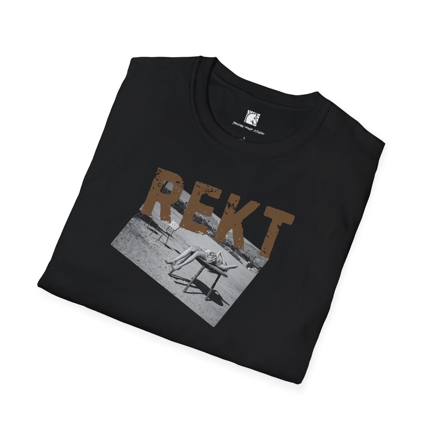 REKT Distressed Block Sand T Shirt