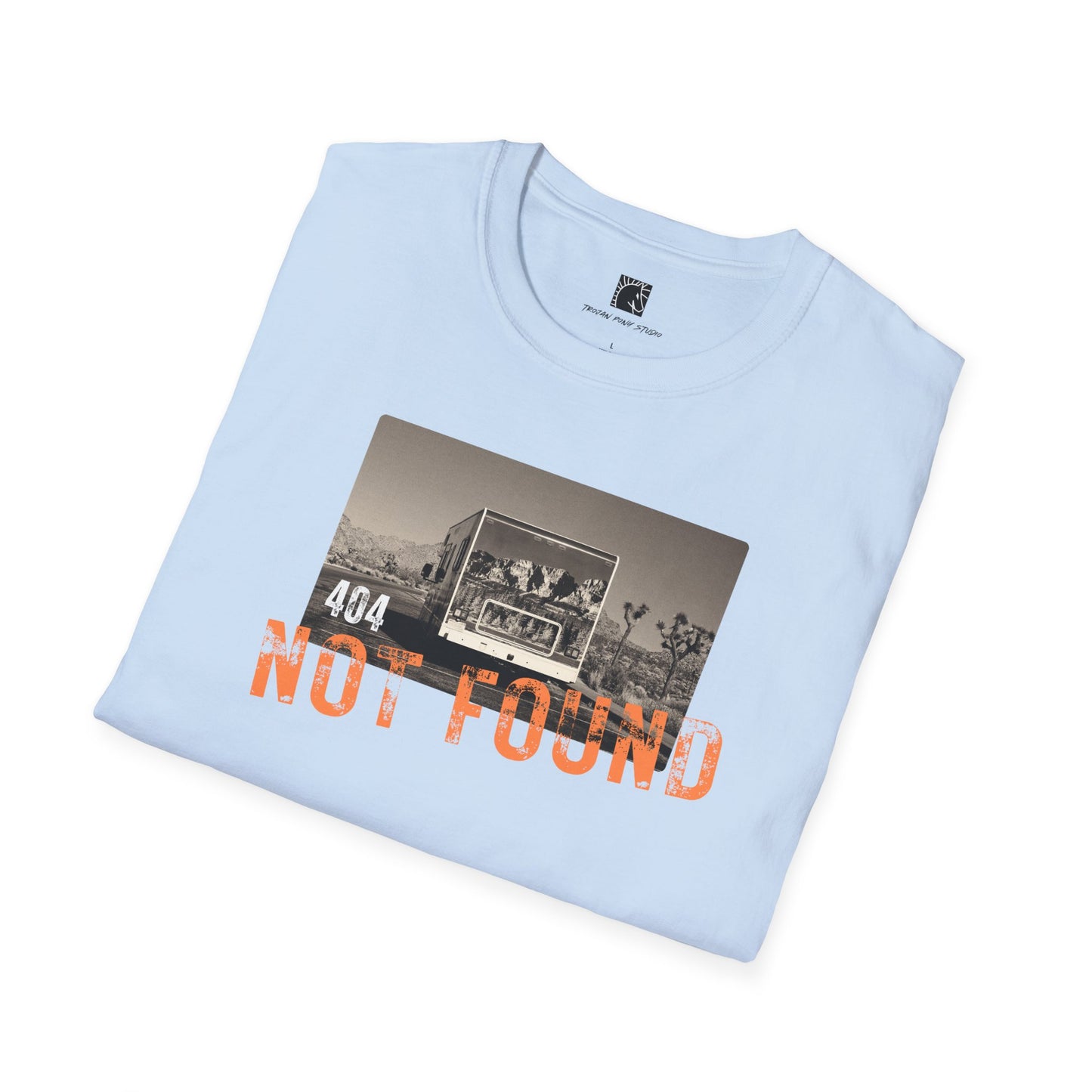 404 Not Found Orange Block Stamp T Shirt