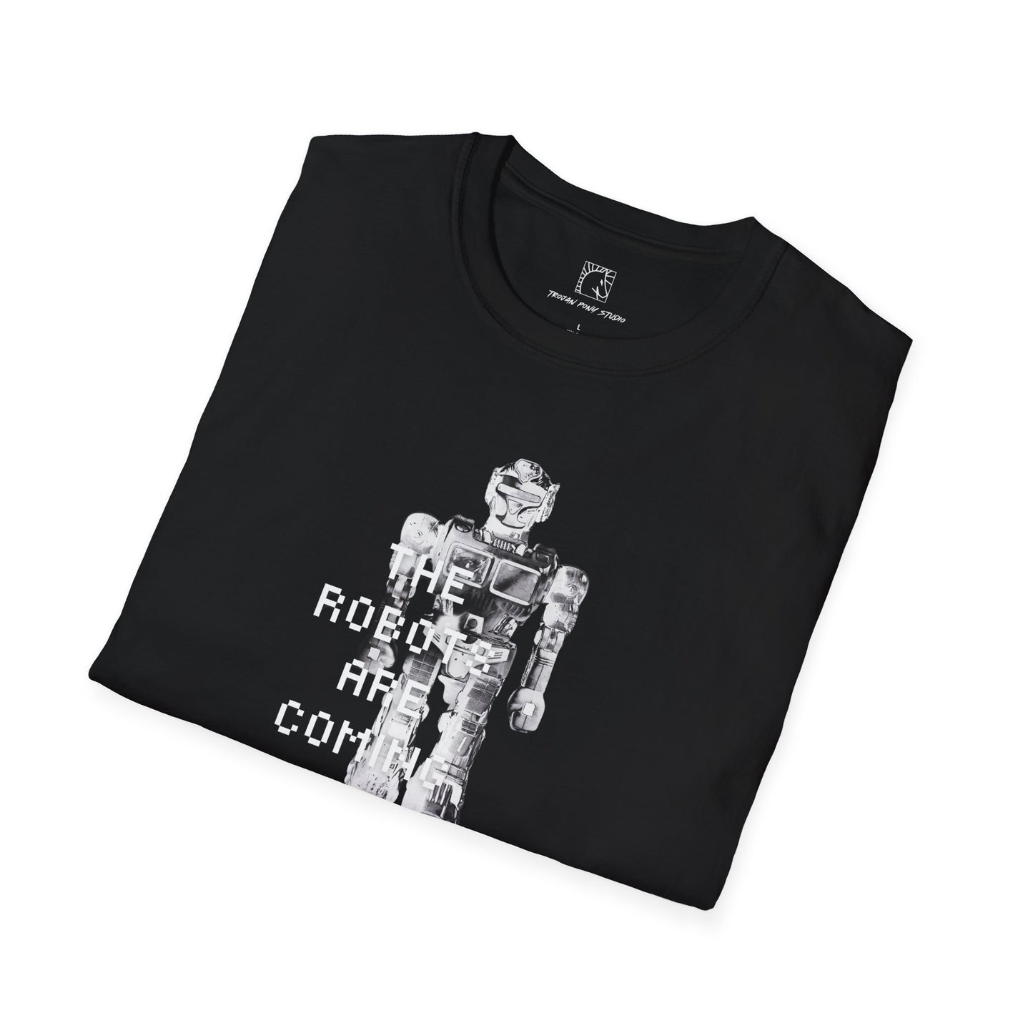 The Robots Are Coming - Design 1 B/W - T Shirt