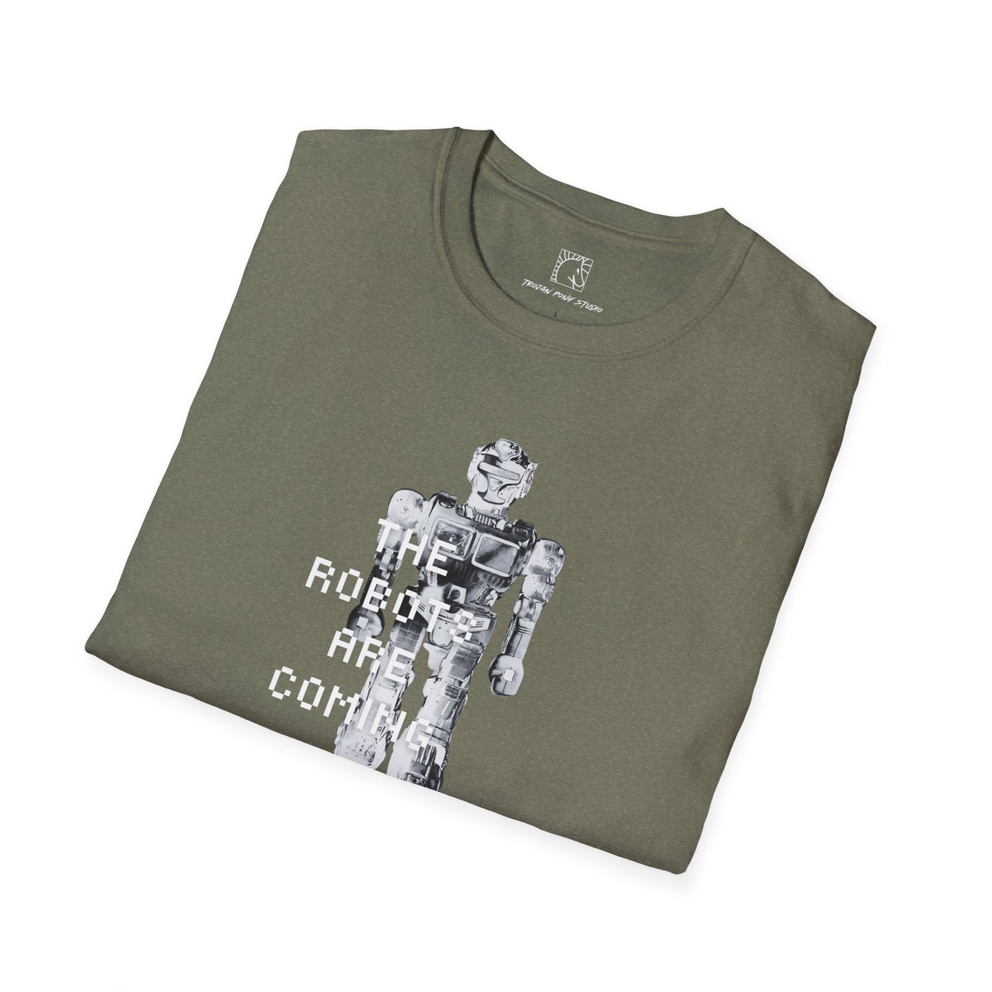 The Robots Are Coming Wht Digi Block T Shirt