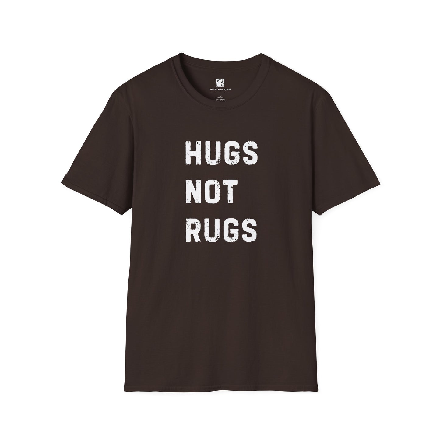 Hugs Not Rugs Block Stack T Shirt