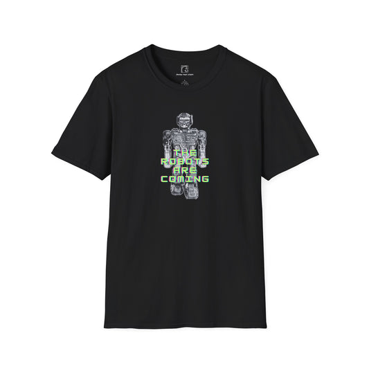 The Robots Are Coming Fluro Green Block T-Shirt