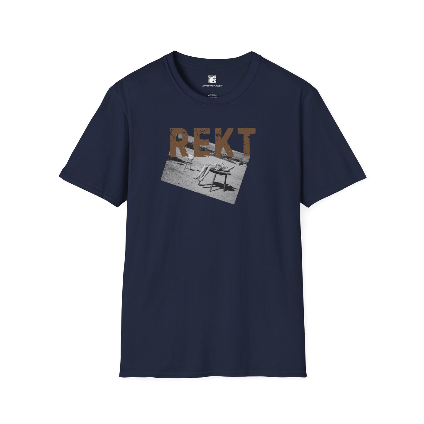 REKT Distressed Block Sand T Shirt