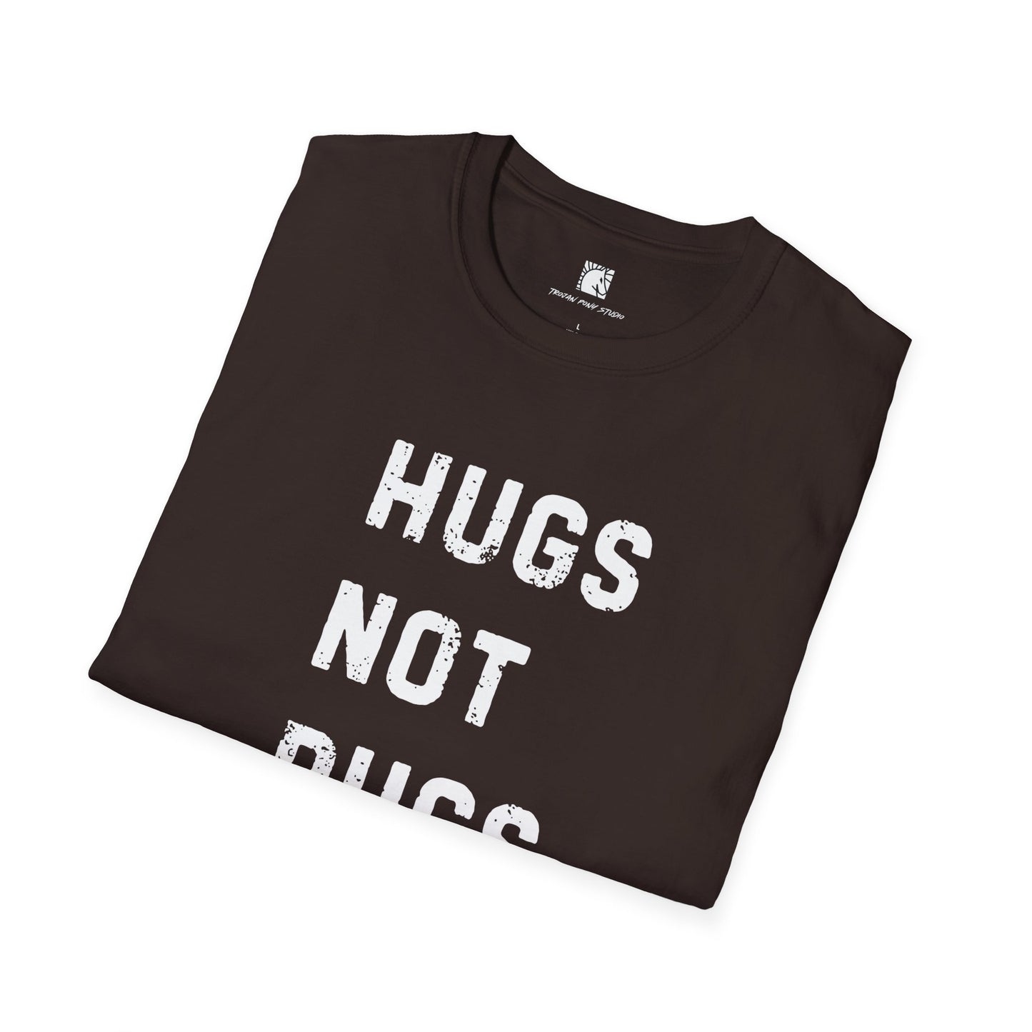 Hugs Not Rugs Block Stack T Shirt