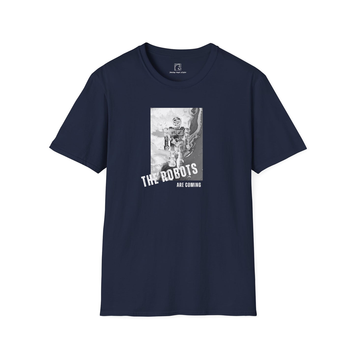 The Robots Are Coming White Block T Shirt