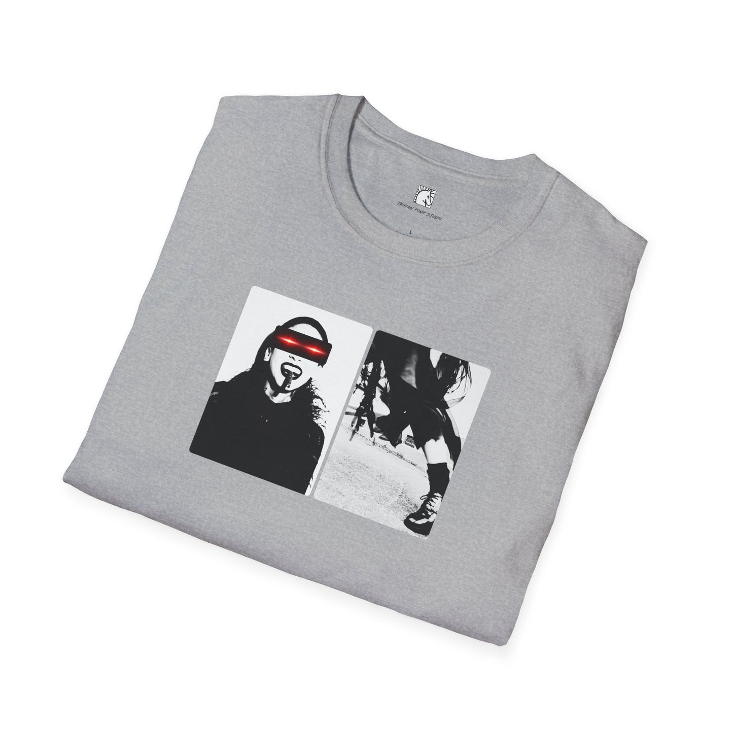 Laser Eyes B&W Photo T Shirt