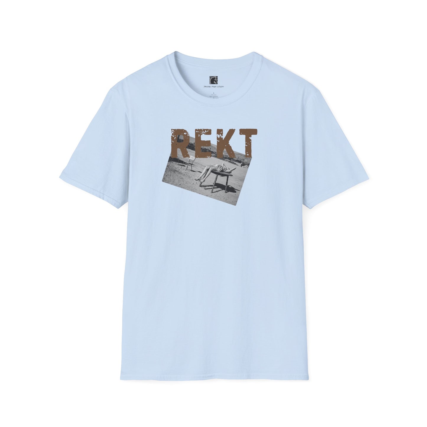 REKT Distressed Block Sand T Shirt