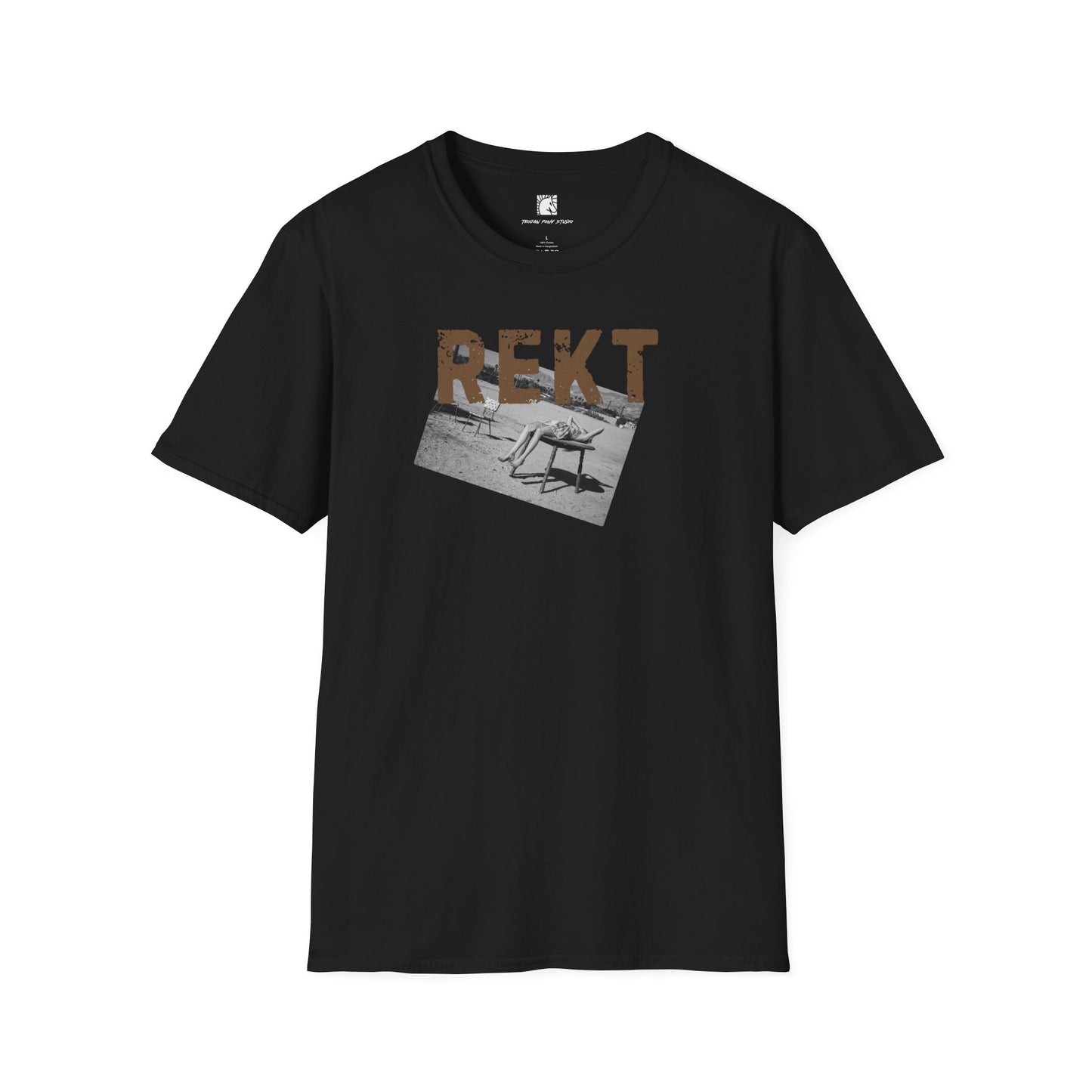 REKT Distressed Block Sand T Shirt
