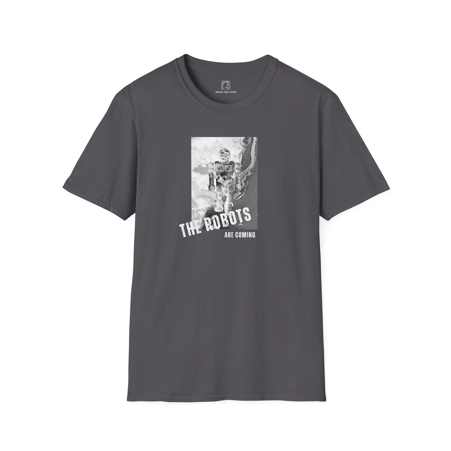 The Robots Are Coming White Block T Shirt