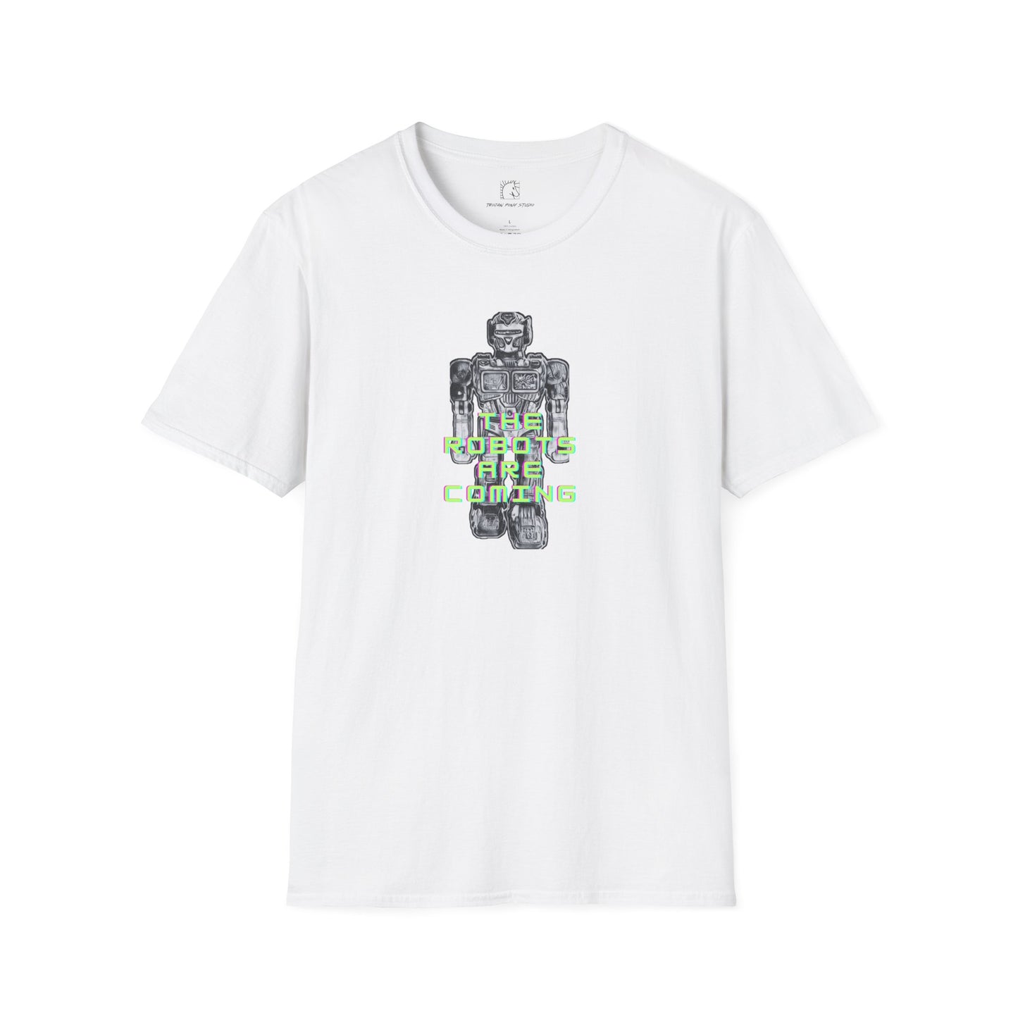 The Robots Are Coming Fluro Green Block T-Shirt