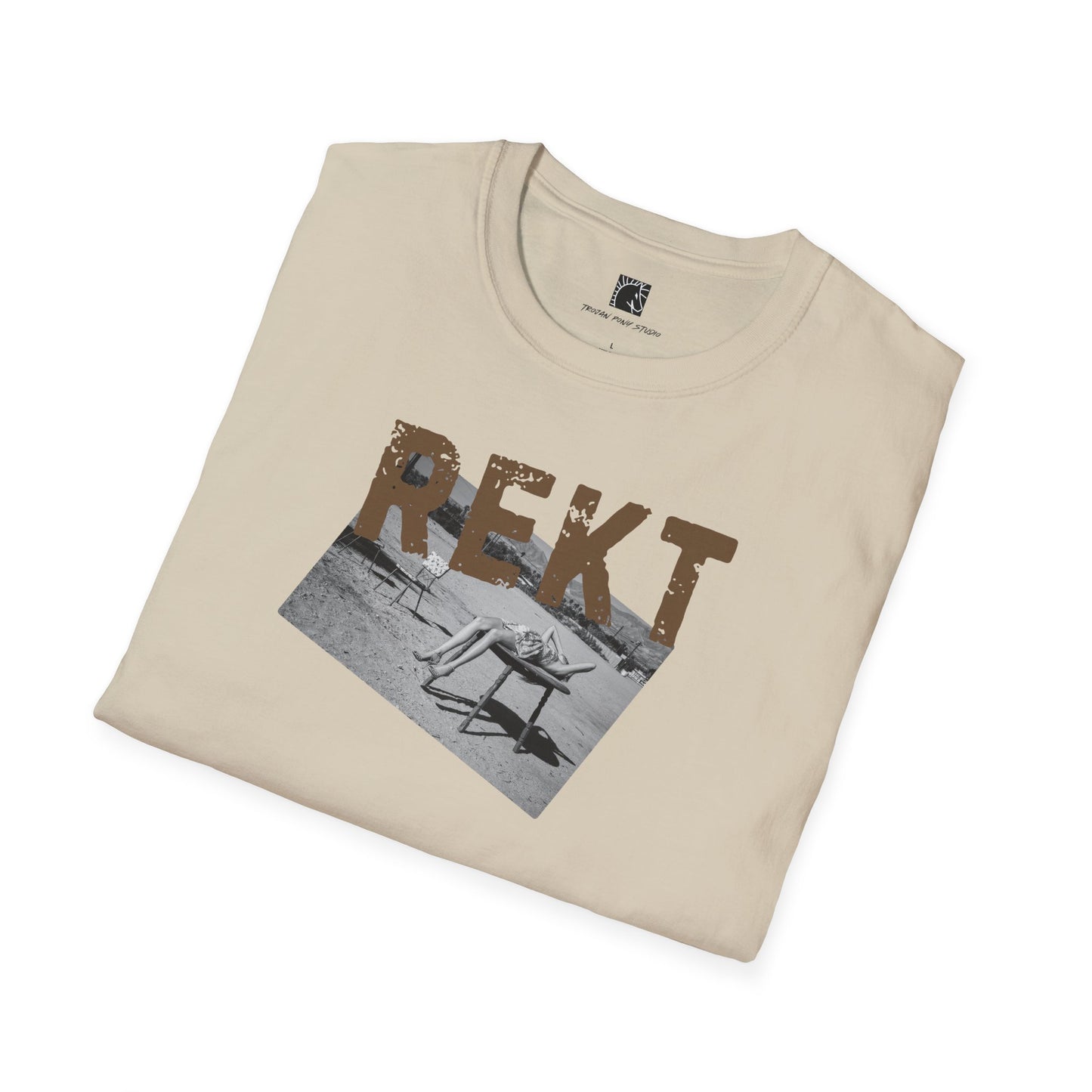 REKT Distressed Block Sand T Shirt
